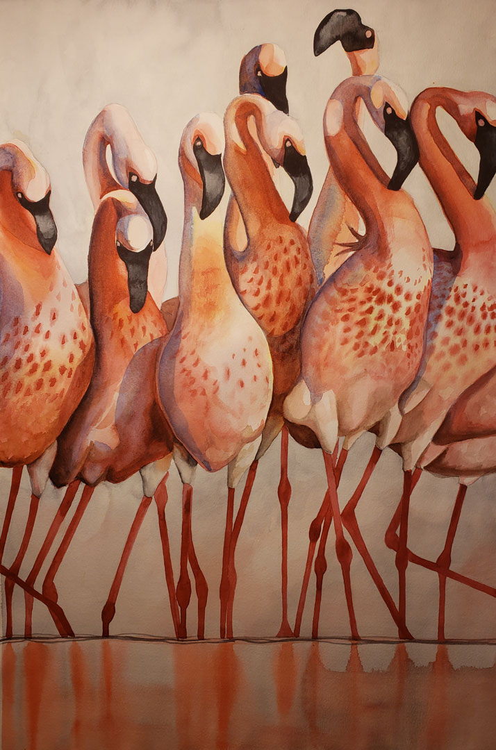 Ornithology III, Watercolor on paper, 11½ x 17½