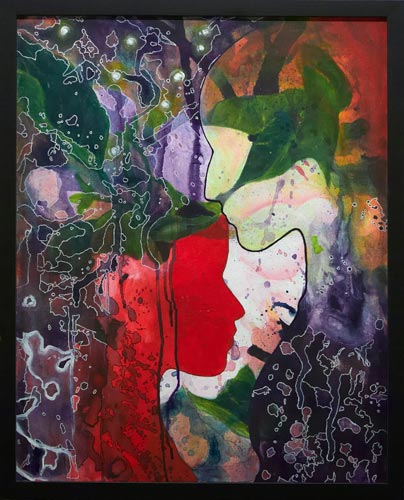 Binta Therese, Escape, Watercolor on canvas, 16x21