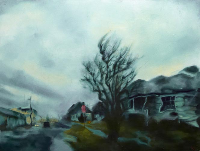 Ivy Moyer, Typical Day in the Neighborhood, Oil on canvas, 24x18