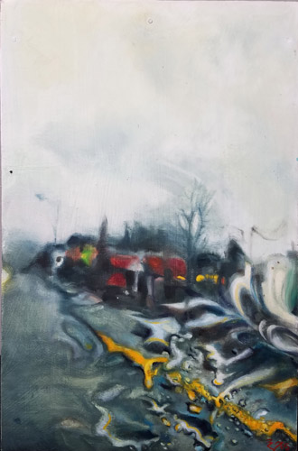 Old Market, Oil on canvas, 8x12