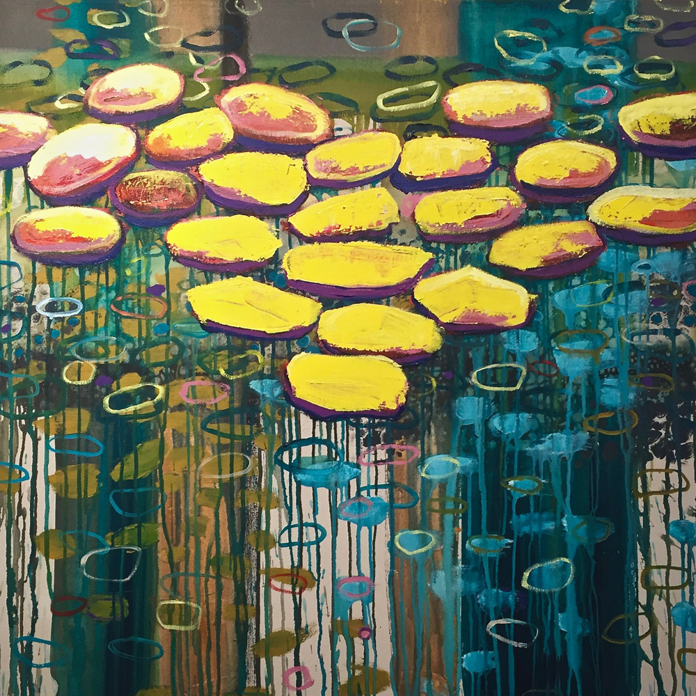 Lily Pads, Acrylic on Canvas, 38 x 38