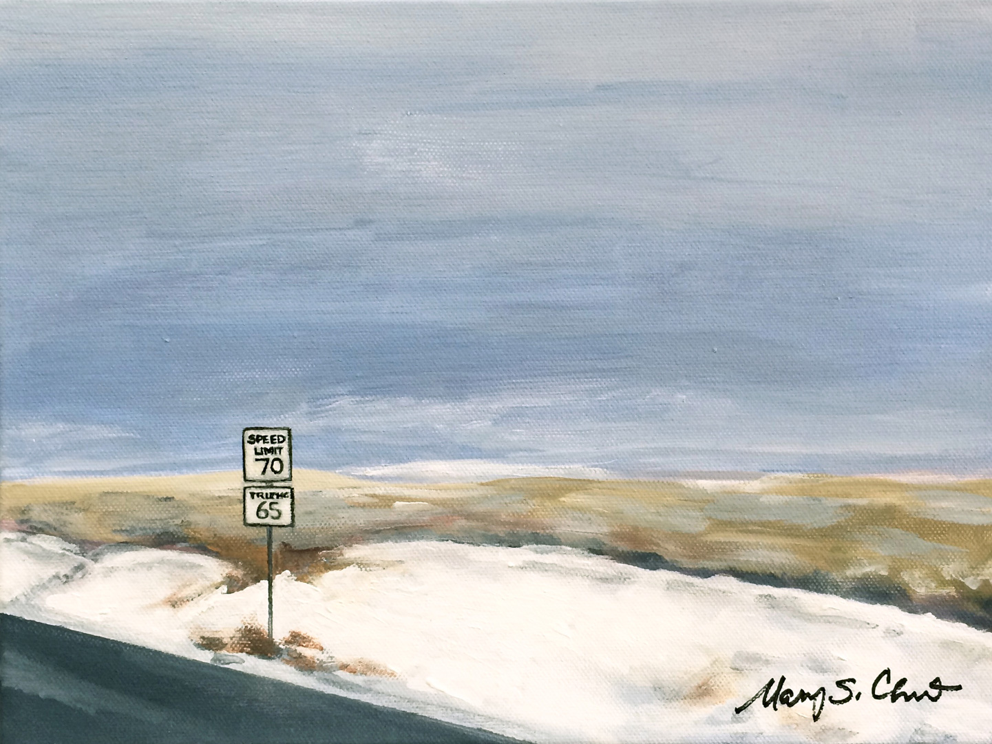 High Desert with Snow, Acrylic on canvas, 12 x 9
