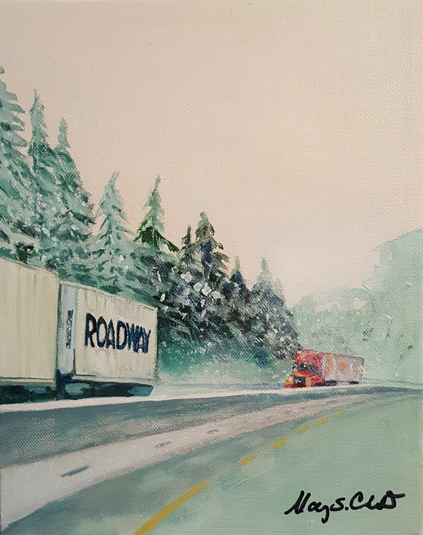 Roadway, Acrylic on canvas, 8 x 10