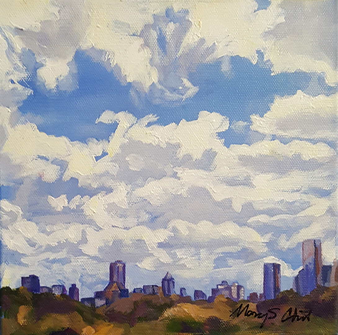 View from the Museum of Natural History, Acrylic on canvas, 8 x 8