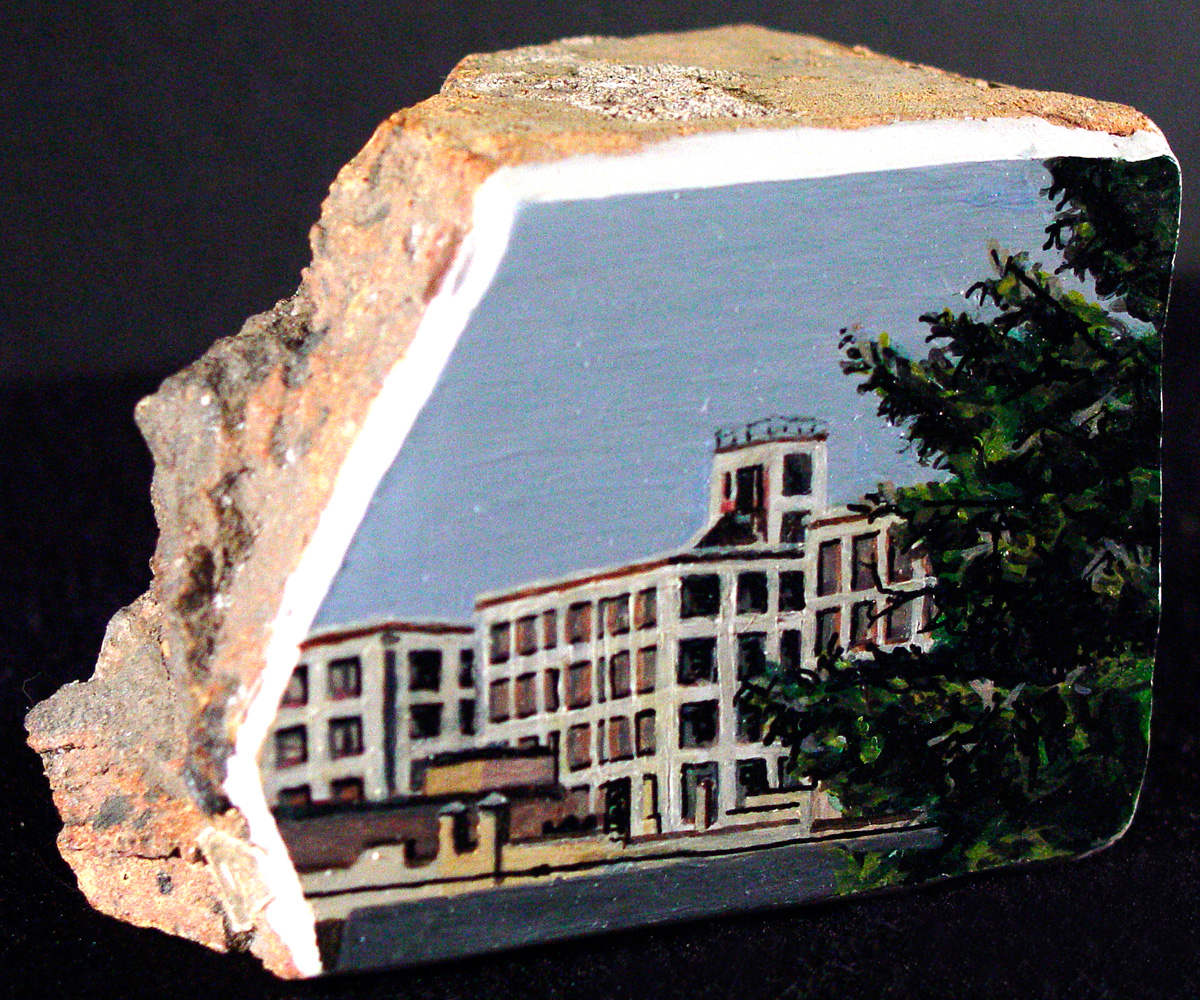 Chicago Common no 4, Acrylic on brick, 3 x 2½ x 2½