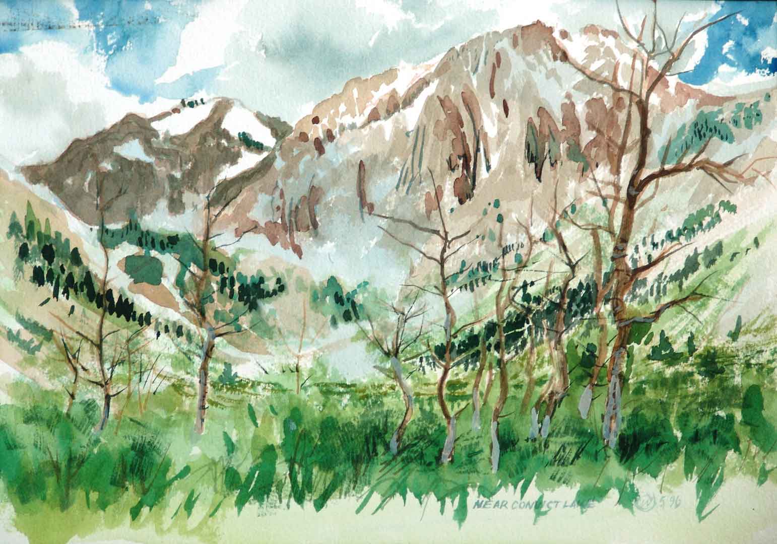 Near Convict Lake, Watercolor on paper, 11 x 9