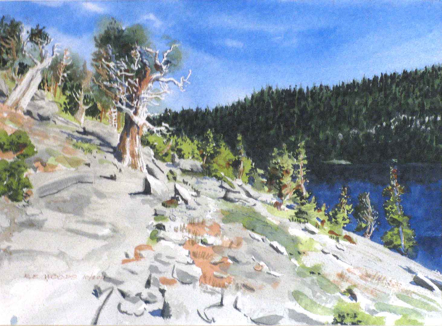 The Sentinel, Echo Lake, Watercolor on paper, 14 x 10.5